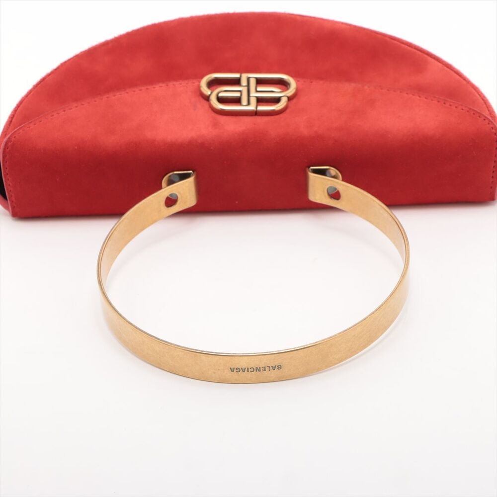 Balenciaga Half Moon Suede Handbag Red - Picture 5 of 8